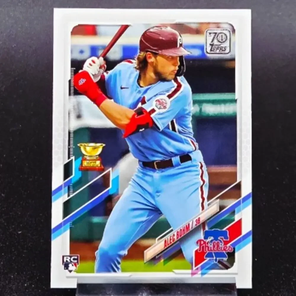 Alec Bohm Topps Chrome Black and White Ray Wave RC Philadelphia Phillies Star